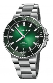 Oris Aquis Date Calibre 400 300 M - ∅43,50 mm, Esfera verde, brazalete de acero