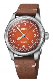 Oris Big Crown Cervo Volante 50 M - ∅40 mm, Esfera roja, correa de piel marrón
