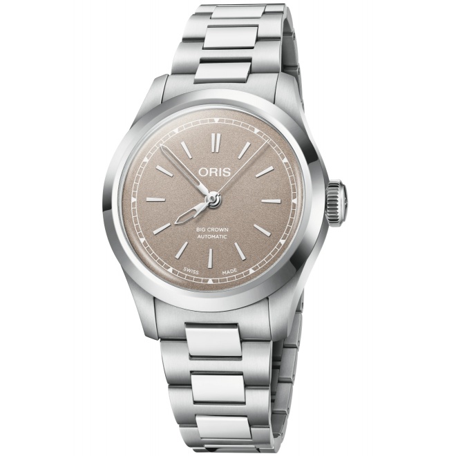 Oris Big Crown 50 M - ∅34 mm, Esfera castaña, brazalete de acero