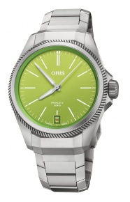 Oris PorPilot X Kermit Edition 100 M - ∅39 mm, Esfera verde, brazalete de titanio