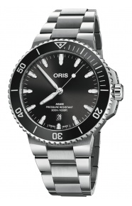 Oris Aquis Date 300 M - ∅43,50 mm, Esfera negra, brazalete de acero