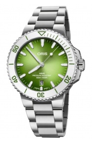Oris Aqui Date Taste of Summer 300 M - ∅43,50 mm, Esfera verde, brazalete de acero
