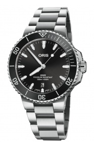 Oris Aquis Date 300 M - ∅41,50 mm, Esfera negra, brazalete de acero