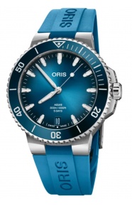 Oris Aquis Date Calibre 400 300 M - ∅43,50 mm, Esfera azul, correa de caucho azul