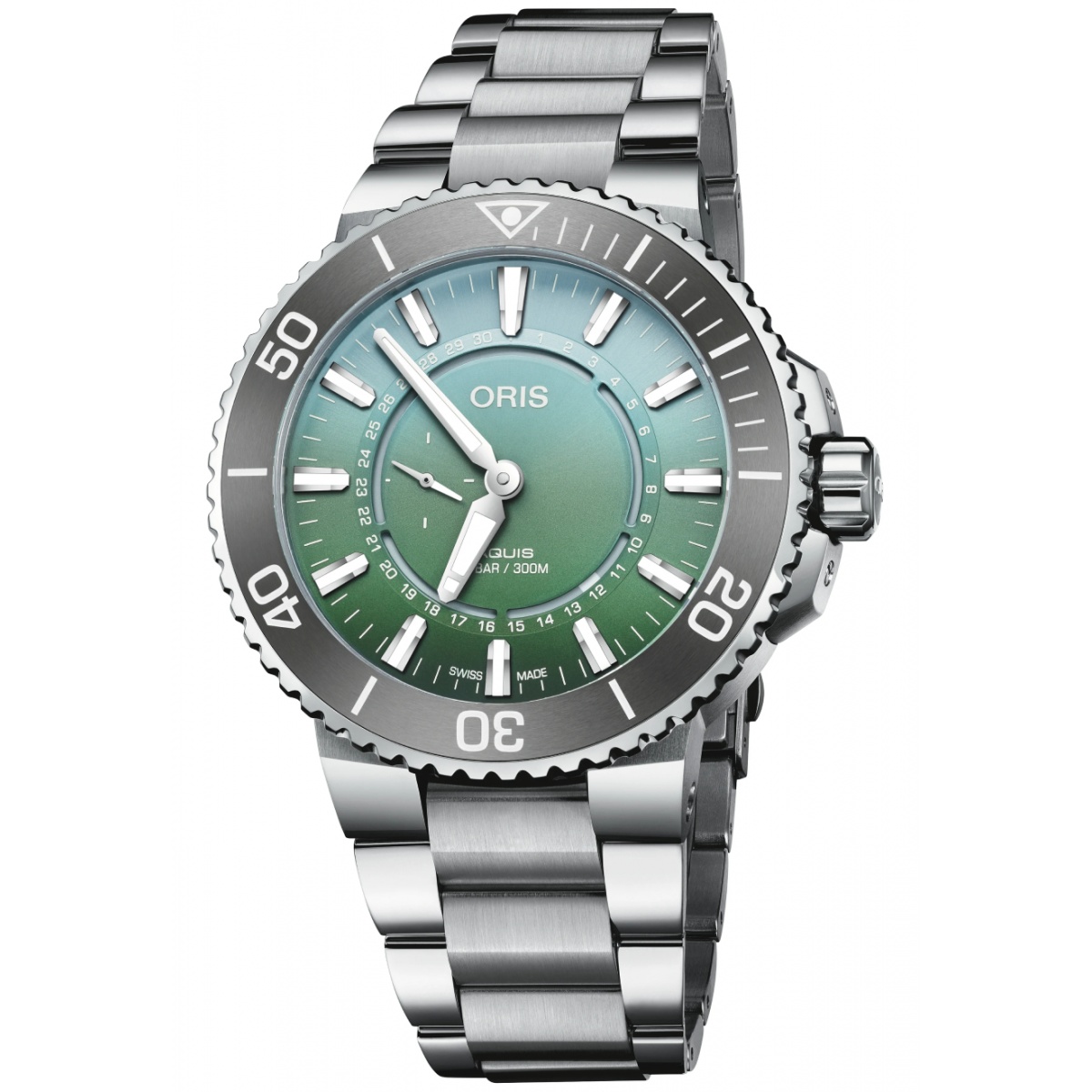Oris Aquis Dat Watt Limited Edition II 300 M - ∅43,50 mm, Esfera verde, brazalete de acero