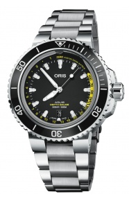 Oris Aquis Date Depth Gauge 500 M - ∅45,80 mm, Esfera negra, brazalete de acero