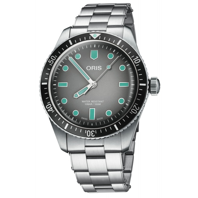 Oris Divers Sixty‑Five 100 M - ∅40 mm, Esfera gris, brazalete de acero