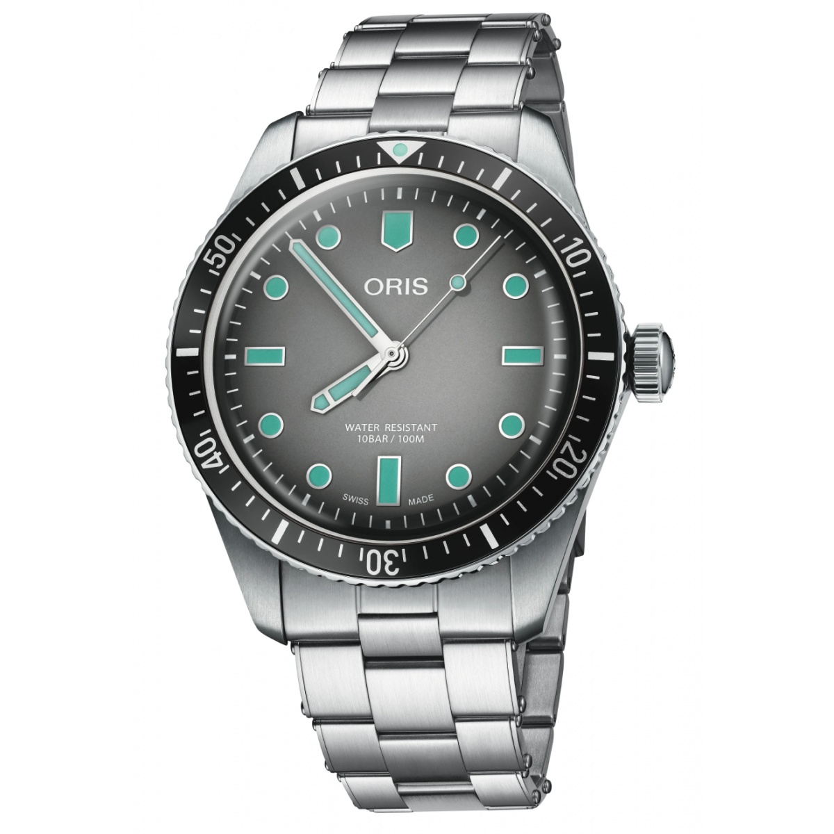 Oris Divers Sixty‑Five 100 M - ∅40 mm, Esfera gris, brazalete de acero