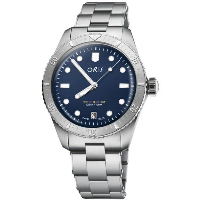 Oris Divers LFP Limited Edition 100 M - ∅38 mm, Esfera azul, brazalete de acero