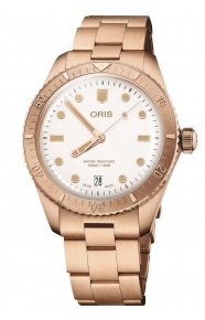 Oris Divers Sixty‑Five Date 100 M - ∅38 mm, Esfera blanca, brazalete de bronce