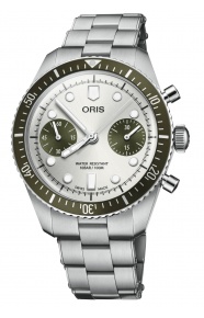 Oris Divers Sixty‑Five Chronograph 100 M - ∅40 mm, Esfera gris, brazalete de acero
