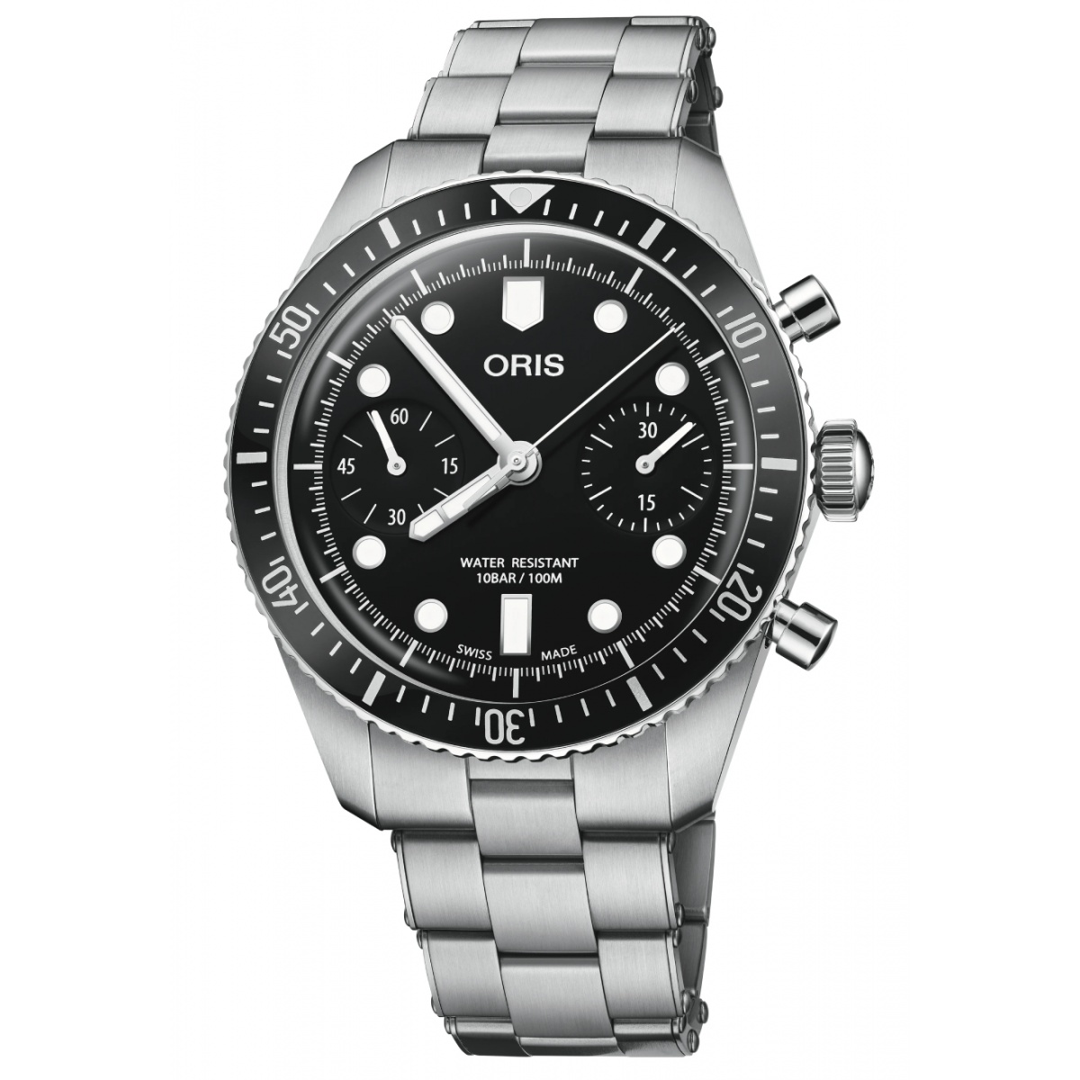 Oris Divers Sixty‑Five Chronograph 100 M - ∅40 mm, Esfera gris, brazalete de acero