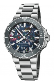 Oris Aquis Date Upcycle 300 M - ∅41,50 mm, Esfera multicolor, brazalete de acero
