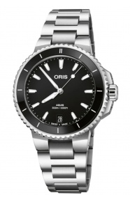 Oris Aquis Date 300 M - ∅36,50 mm, Esfera negra, brazalete de acero