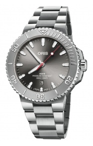 Oris Aquis Date Relief 300 M - ∅43,50 mm, Esfera gris, brazalete de acero