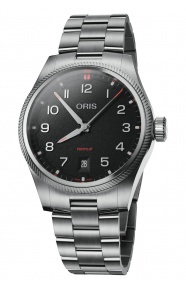 Oris Propilot Date 100 M - ∅41 mm, Esfera negra, brazalete de acero