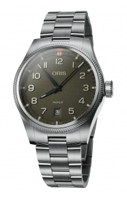 Oris Propilot Date 100 M - ∅41 mm, Esfera verde, brazalete de acero