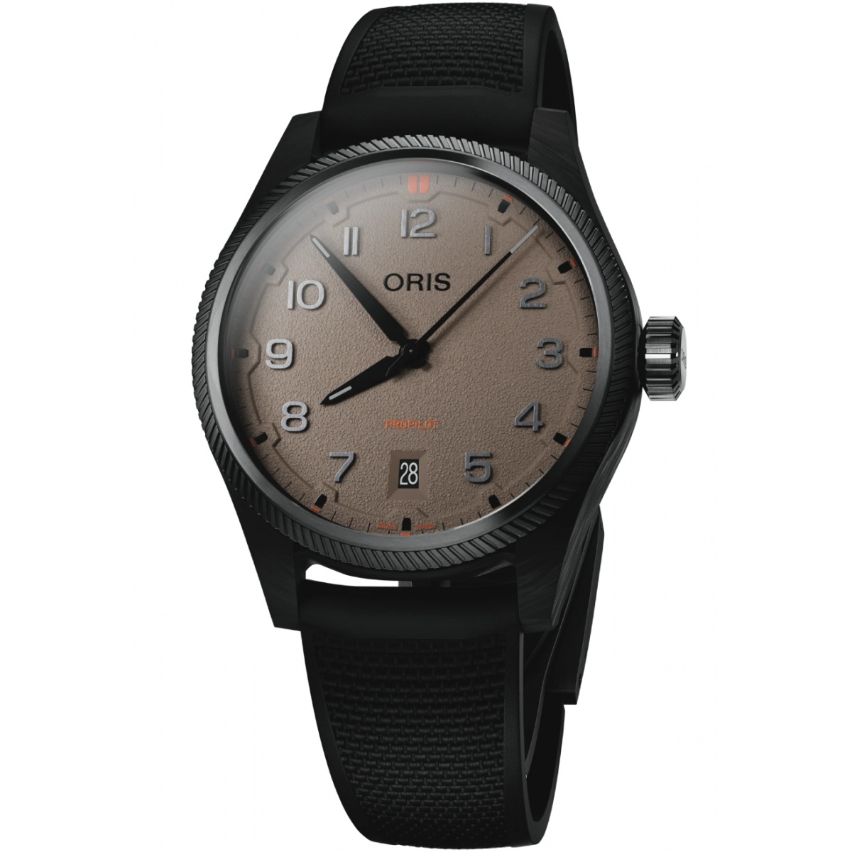 Oris ProPilot Desert Edition 100 M - ∅41 mm, Esfera castaña, correa de caucho negro
