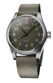 Oris Propilot Date 100 M - ∅41 mm, Esfera verde, correa de piel