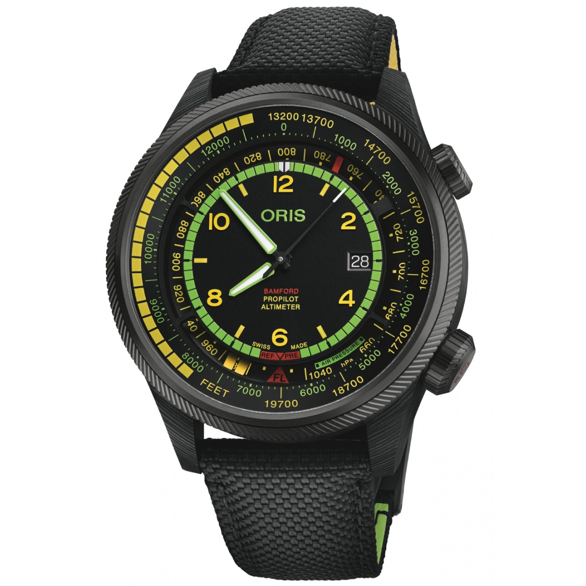 Oris Propilot X BWD Limited Edition 100 M - ∅47 mm, Esfera negra, correa de tela