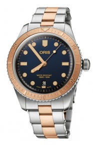 Oris Divers Sixty‑Five 100 M - ∅40 mm, Esfera azul, brazalete de acero y bronce
