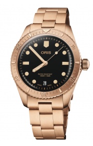 Oris Divers Sixty‑Five Date 100 M - ∅38 mm, Esfera negra, brazalete de bronce