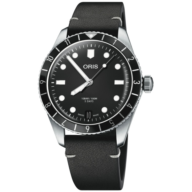 Oris Divers Sixty‑Five 12H Calibre 400 100 M - ∅40 mm, Esfera negra, correa de.piel