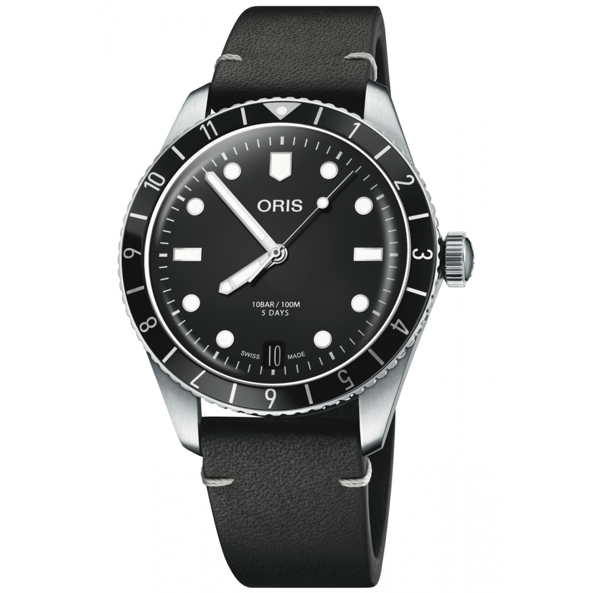 Oris Divers Sixty‑Five 12H Calibre 400 100 M - ∅40 mm, Esfera negra, correa de.piel