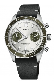 Oris Divers Sixty‑Five Chronograph 100 M - ∅40 mm, Esfera gris, correa de piel