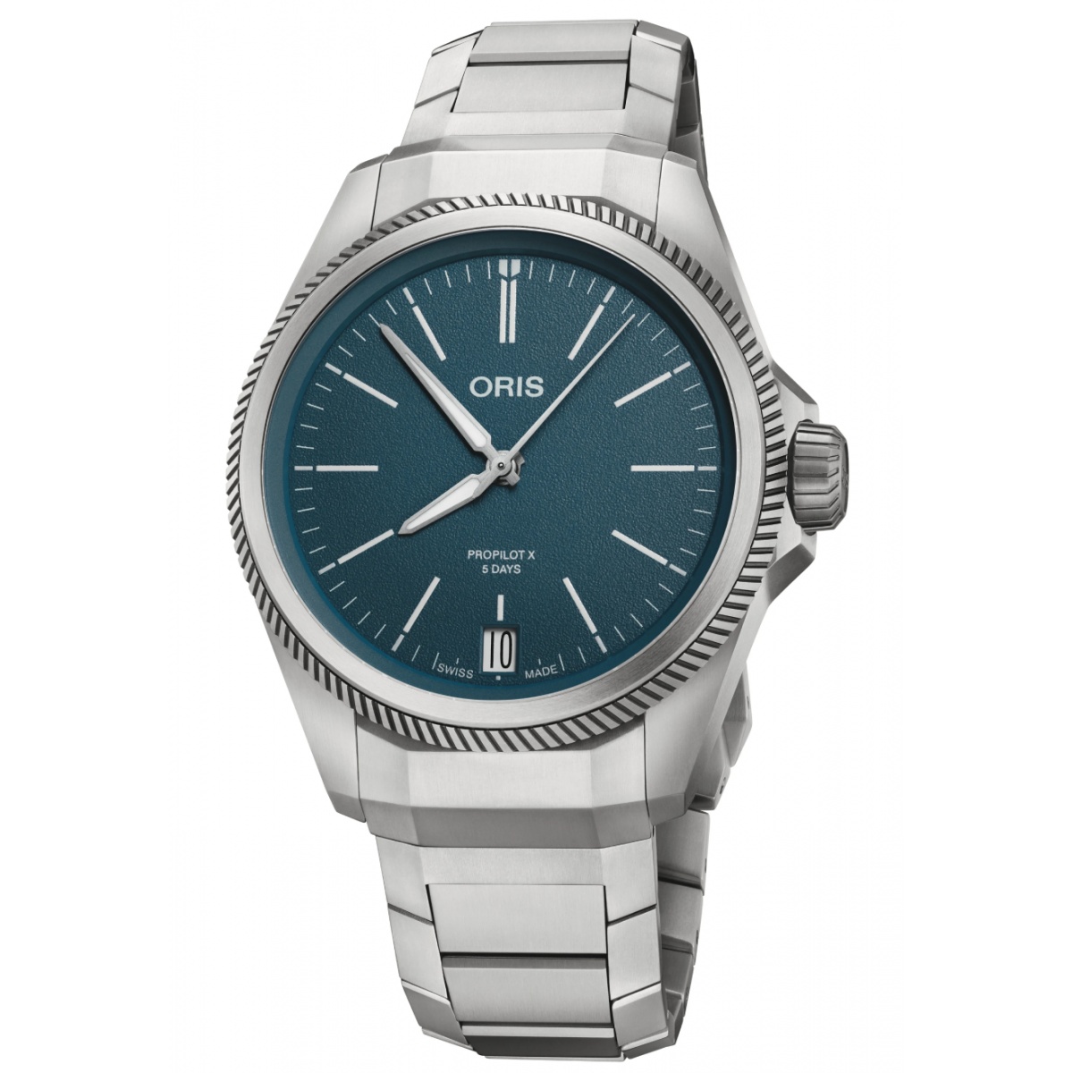 Oris ProPilot X Calibre 400 100 M - ∅39 mm, Esfera azul, brazalete de titanio