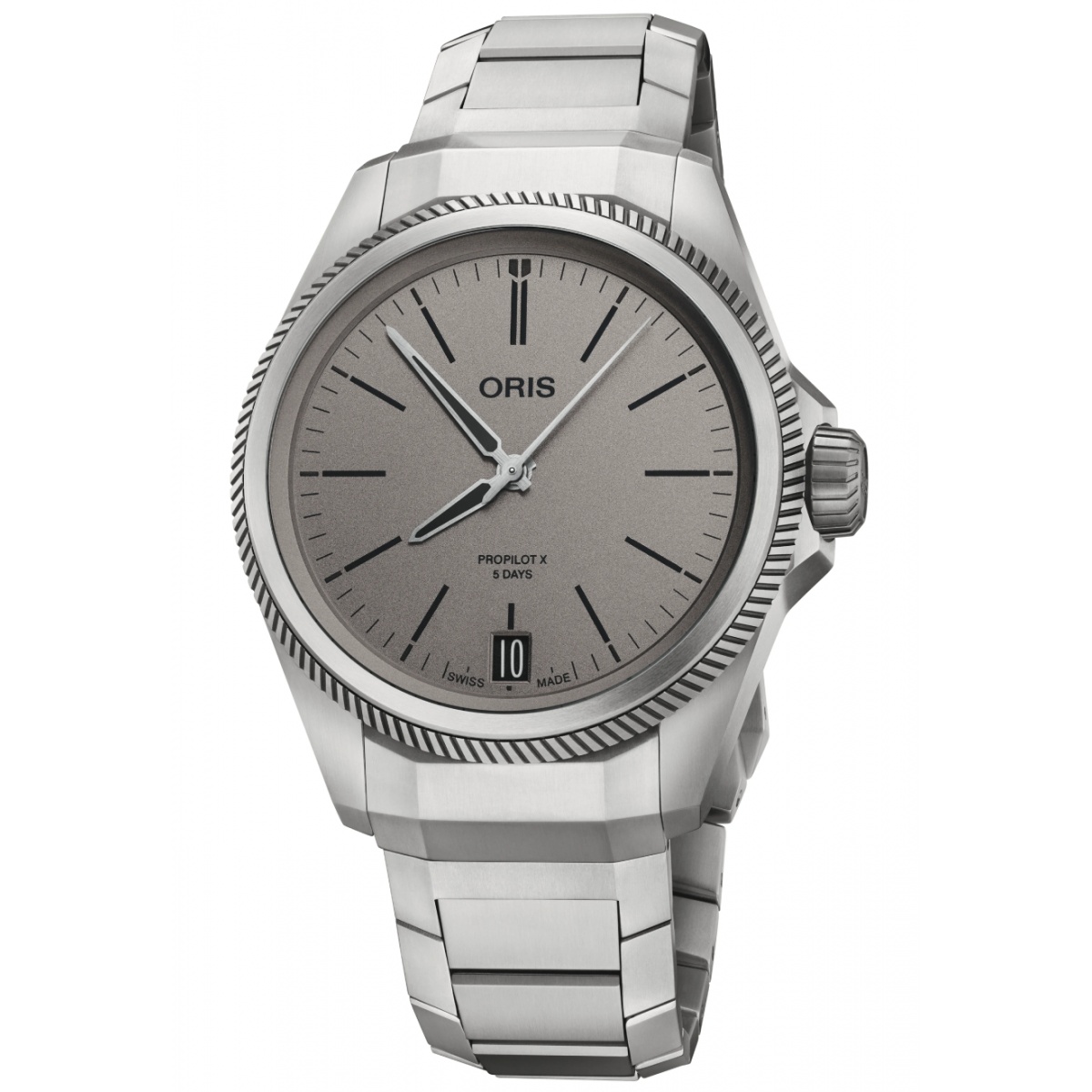 Oris ProPilot X Calibre 400 100 M - ∅39 mm, Esfera gris, brazalete de titanio