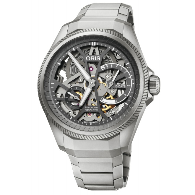 Oris ProPilot X Calibre 115 100 M - ∅44 mm, Esfera gris, brazalete de titanio
