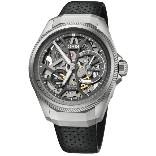 Oris ProPilot X Calibre 115 100 M - ∅44 mm, Esfera gris, correa de piel