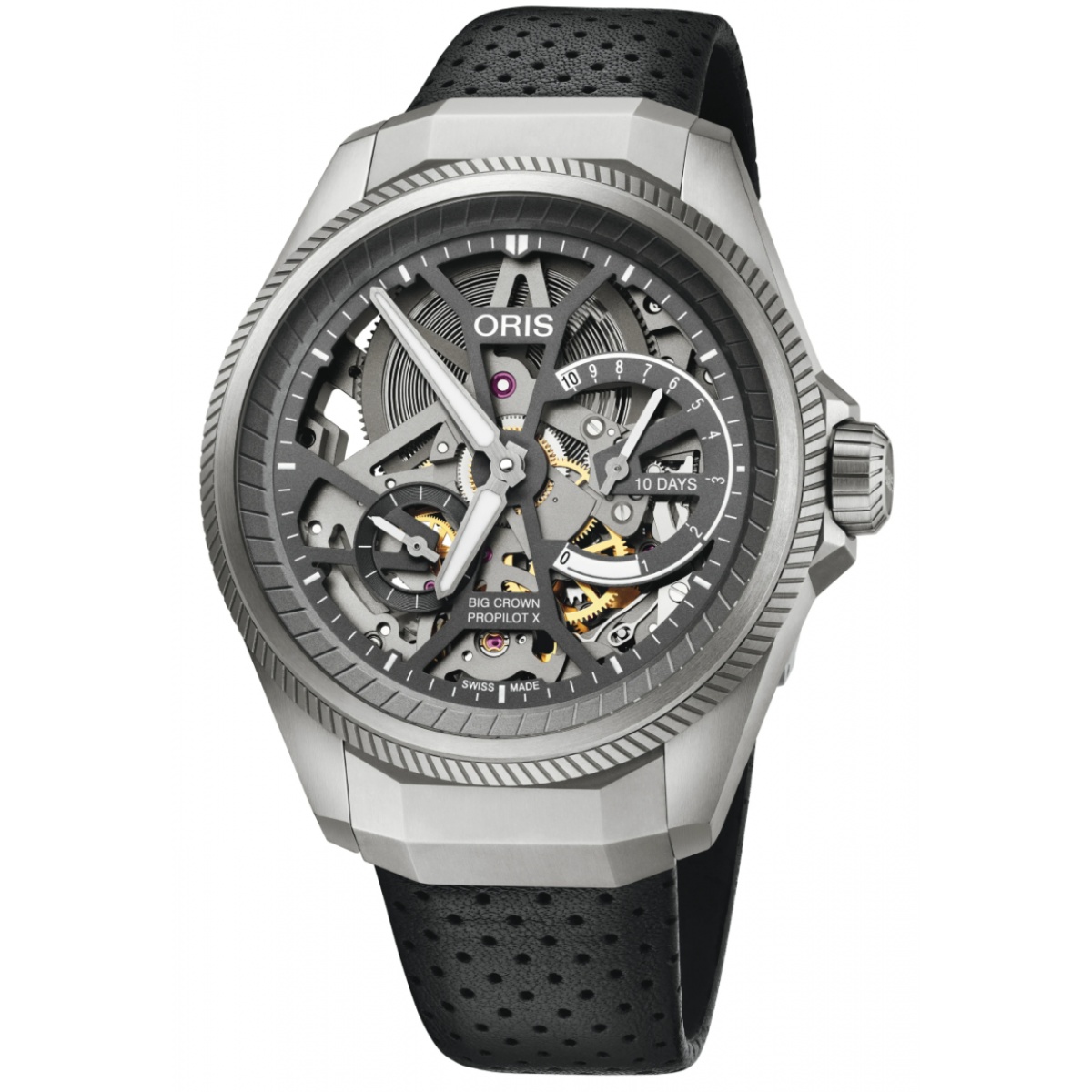 Oris ProPilot X Calibre 115 100 M - ∅44 mm, Esfera gris, correa de piel