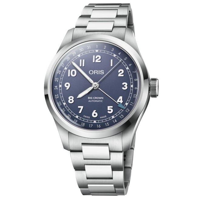 Oris Big Crown Pointer Date 50 M - ∅40 mm, Esfera morada, brazalete de acero