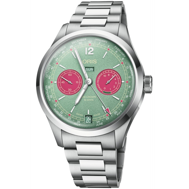 Oris Big Crown Calibre 113 50 M - ∅43 mm, Esfera verde, brazalete de acero