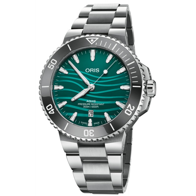 Oris Aquis Yangtze Jiangtun Limited Edition 300 M - ∅43,50 mm, Esfera verde, brazalete de acero