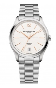 Baume & Mercier Clifton 10793 Automático 50 M - ∅39 mm, Esfera blanco roto, Brazalete de acero