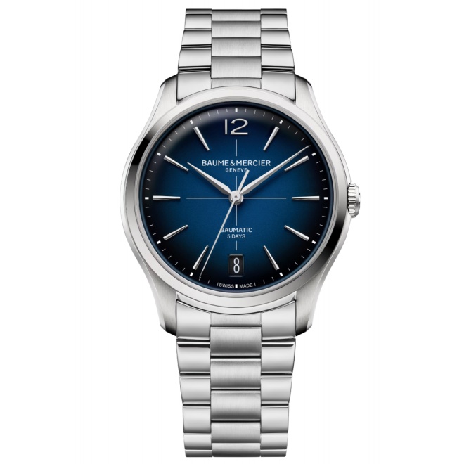 Baume & Mercier Clifton 10792 Automático 50 M - ∅39 mm, Esfera azul, Brazalete de acero