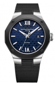 Baume & Mercier Riviera 10768 Automático 100 M - ∅42 mm, Esfera azul, Brazalete de caucho negro