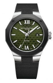 Baume & Mercier Riviera 10763 Automático 100 M - ∅42 mm, Esfera verde, Correa de caucho negro