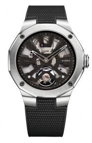 Baume & Mercier Riviera 10721 Automático Esqueleto 100 M - ∅42 mm, Esfera negra, Correa de caucho negro