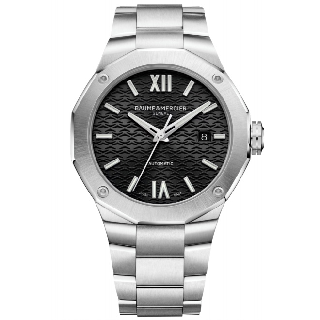 Baume & Mercier Riviera 10621 Automático 100 M - ∅42 mm, Esfera negra, Brazalete de acero