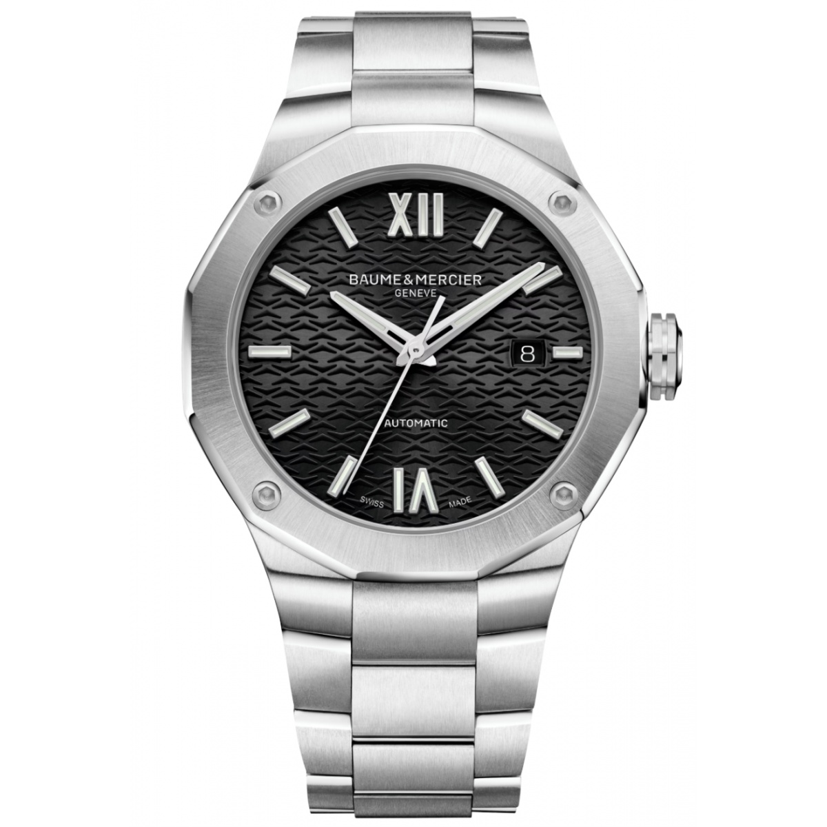 Baume & Mercier Riviera 10621 Automático 100 M - ∅42 mm, Esfera negra, Brazalete de acero