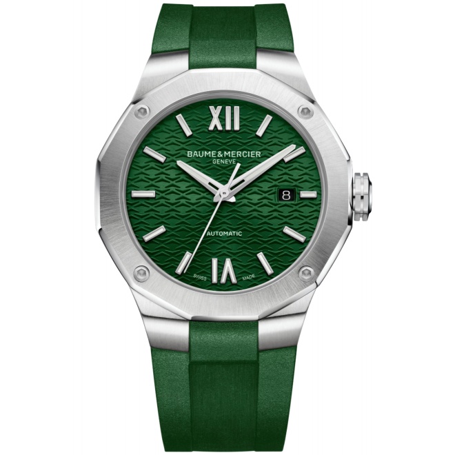 Baume & Mercier Riviera 10618 Automático 100 M - ∅42 mm, Esfera verde, Correa de caucho verde