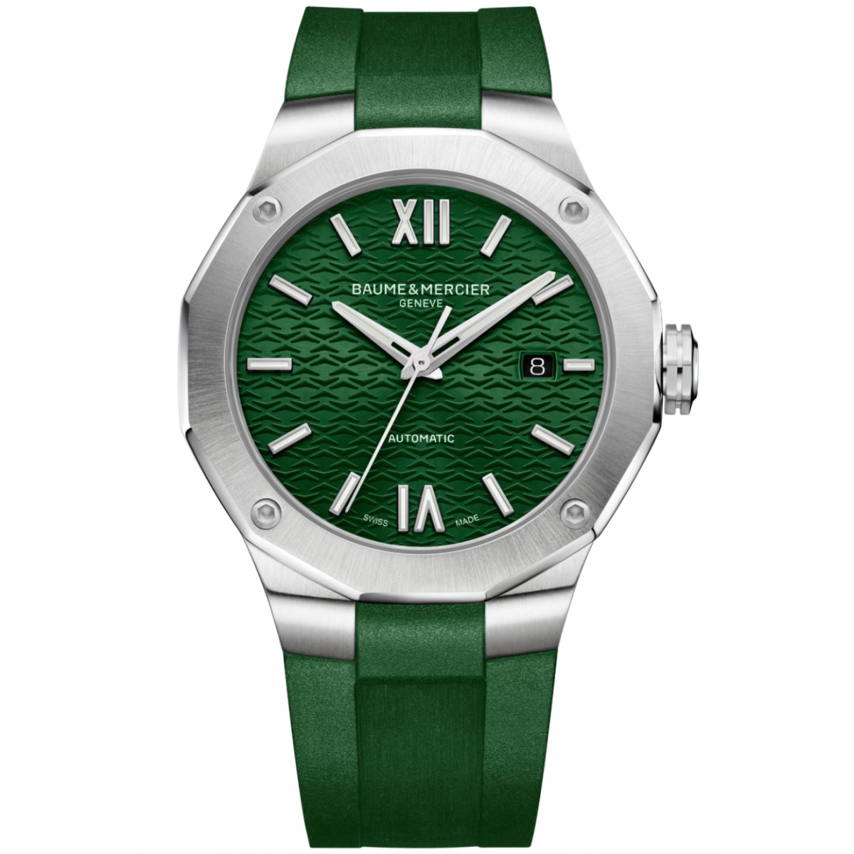 Baume & Mercier Riviera 10618 Automático 100 M - ∅42 mm, Esfera verde, Correa de caucho verde