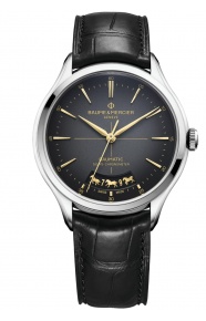 Baume & Mercier Clifton 10839 Automático 50 M - ∅39 mm, Esfera negra, Correa de piel negra - Edición Limitada