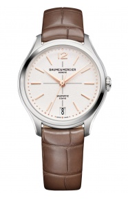 Baume & Mercier Clifton 10831 Automático 50 M - ∅34 mm, Esfera blanco roto, Correa marrón