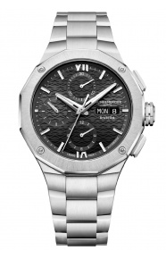 Baume & Mercier Riviera 10825 Automático Cronógrafo 100 M - ∅41 mm, Esfera negra, Brazalete de acero