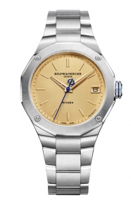 Baume & Mercier Riviera 10822 Automático 100 M - ∅39 mm, Esfera dorada, Brazalete de acero